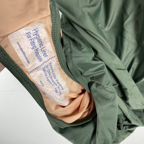 J Crew Ruched V Neck One Piece Swimsuit sz 20 / XL Olive Green NWT Modest - Picture 5 of 8